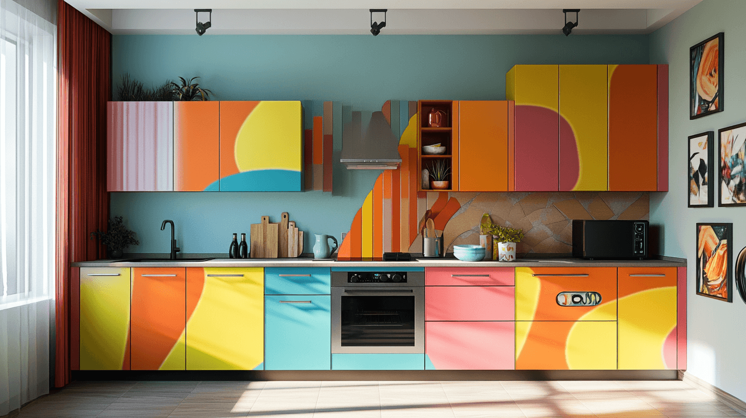 Concetti di colore audaci per cucine creative