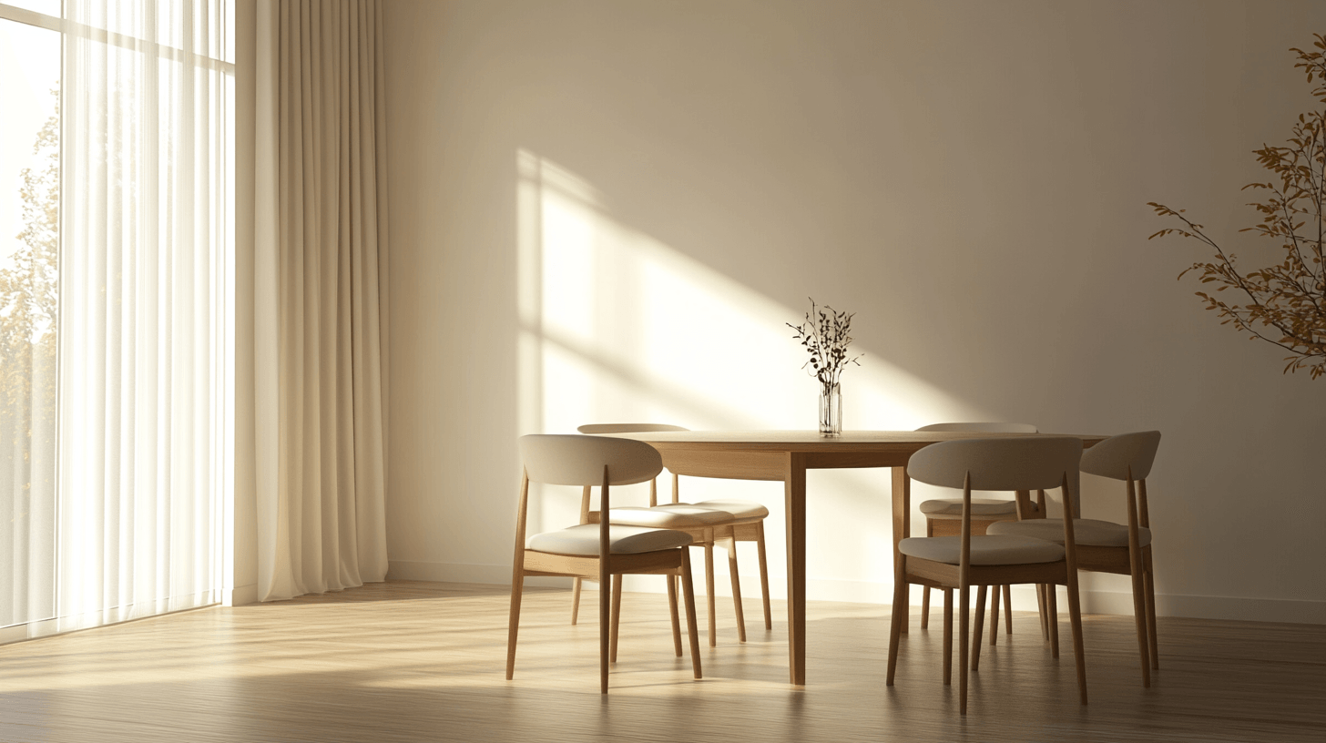 Sala da pranzo in stile minimalista: Meno è di più