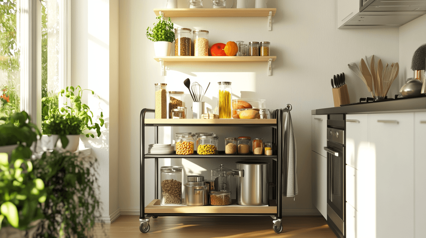 Cucina organizzata: Carrelli da cucina per maggiore flessibilità