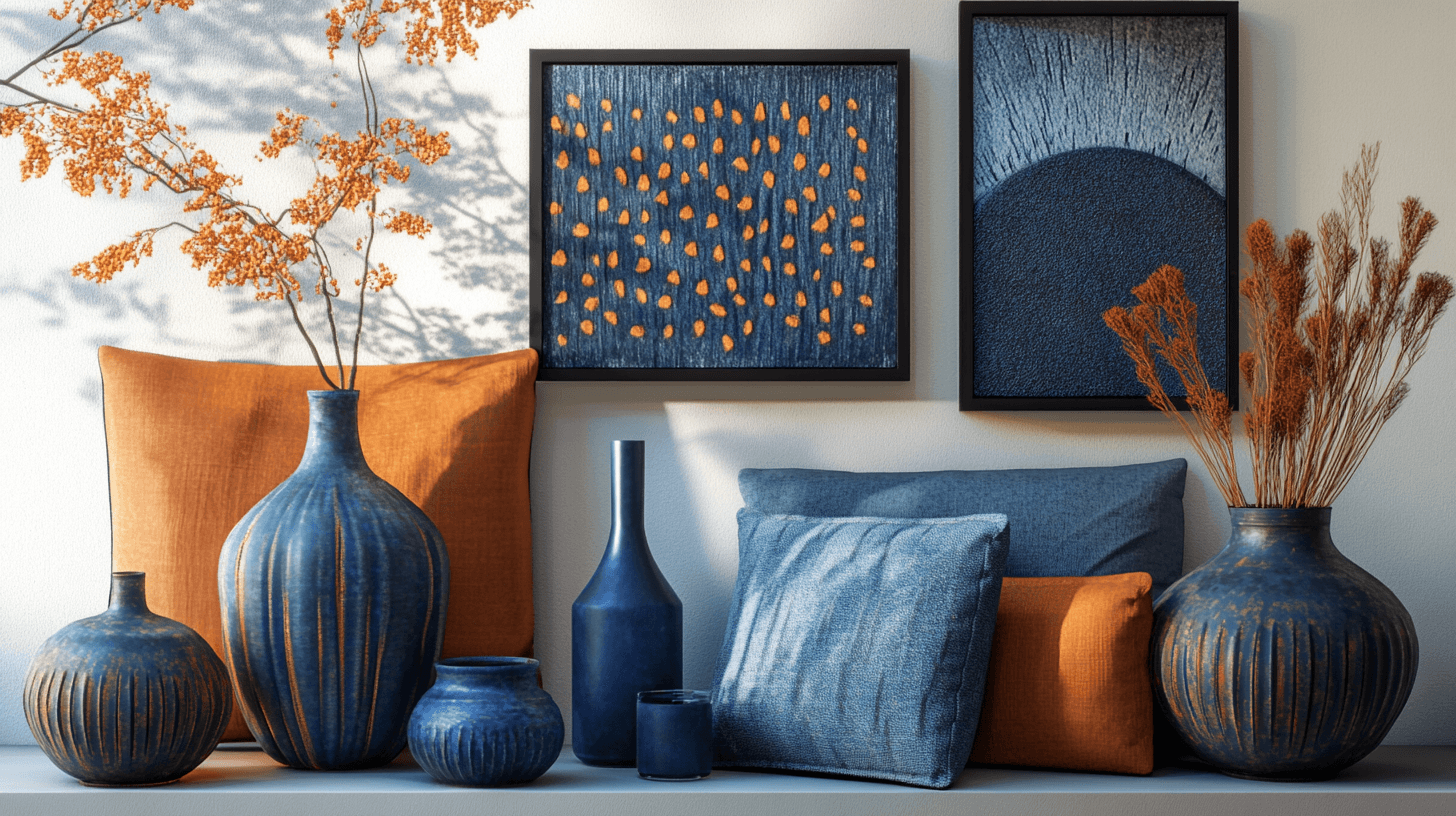 Consigli per la decorazione: Accessori in blu e arancione