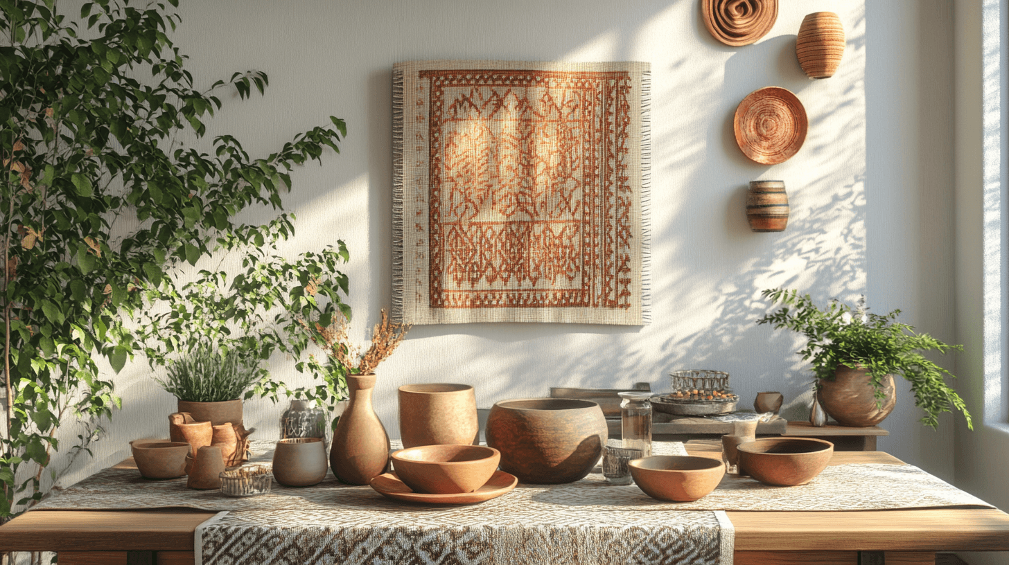 Decorazioni che esaltano i toni della terra