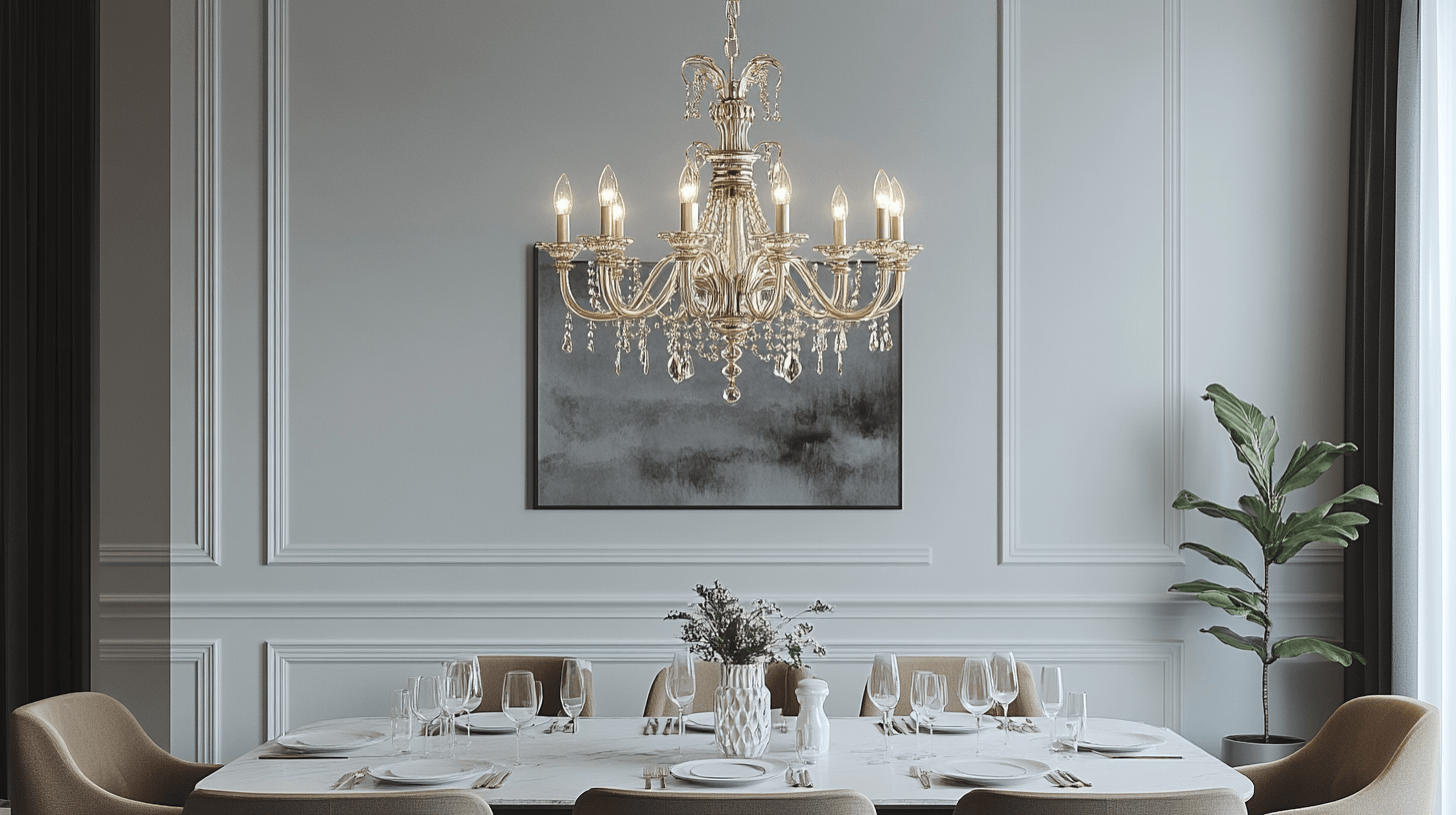 Integrazione elegante del lampadario nella tua sala da pranzo