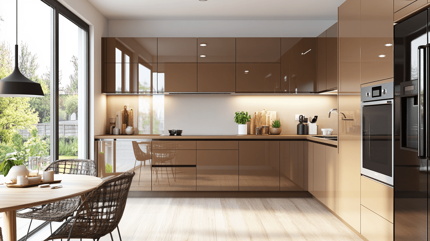 Cucina e sala da pranzo in Mocha Mousse