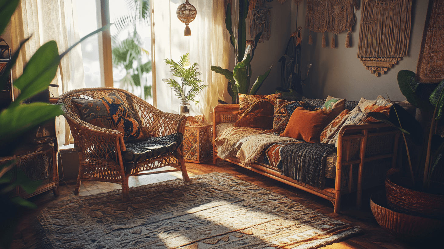 Boho tropicale: motivi tropicali e materiali naturali in armonia