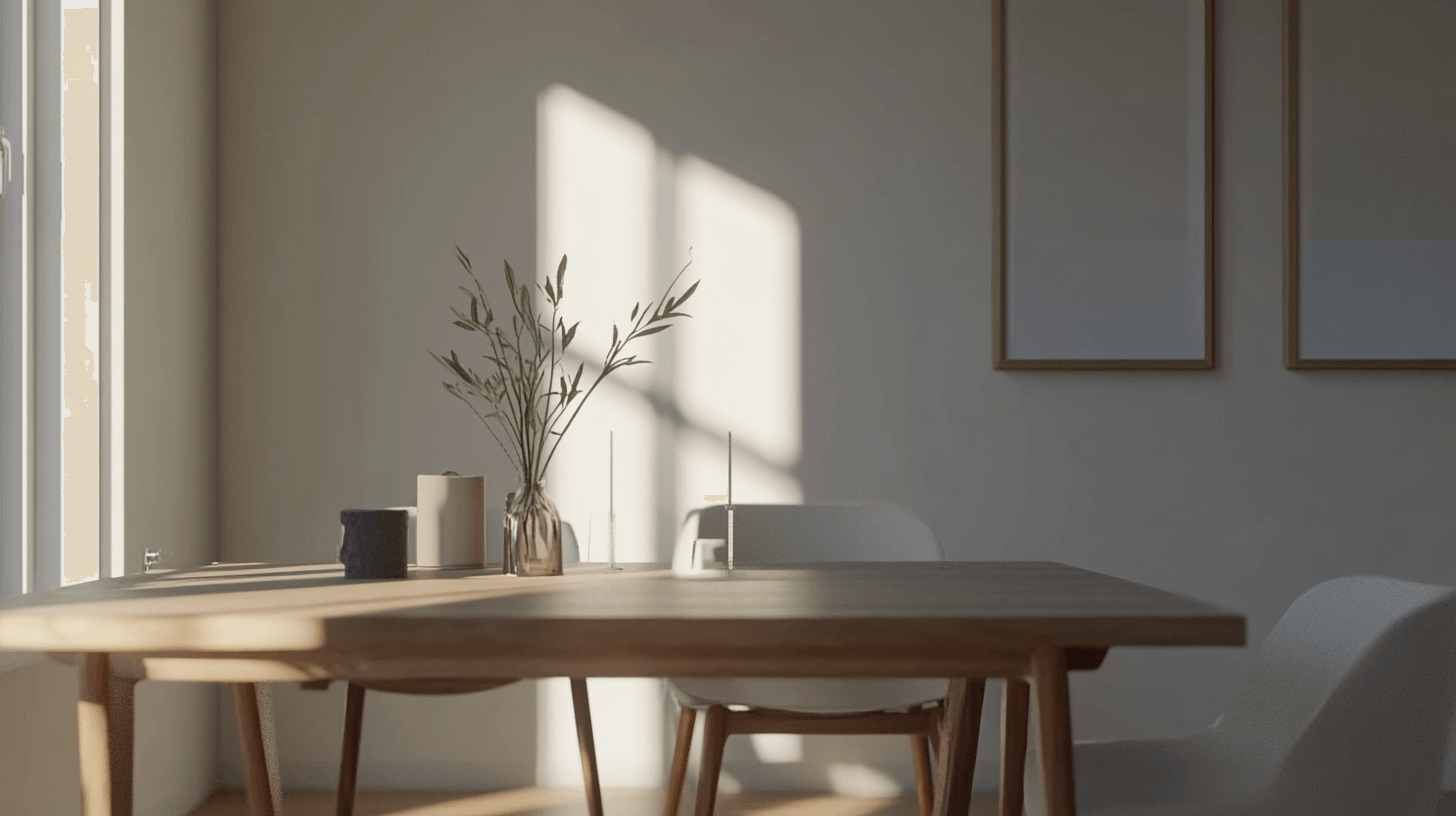 Schema dei colori nella sala da pranzo minimalista