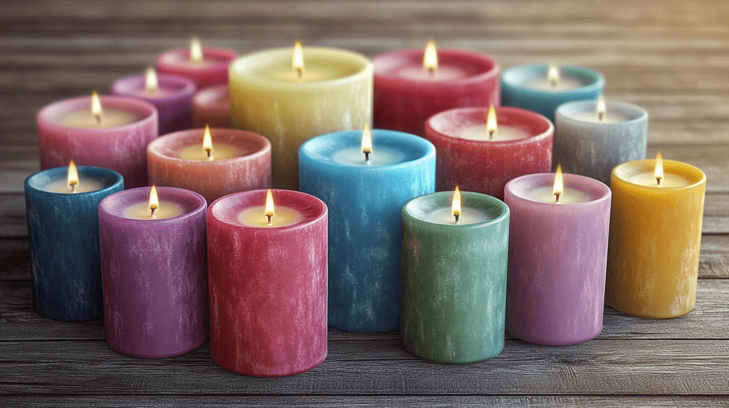 Candele colorate come parte di uno stile abitativo