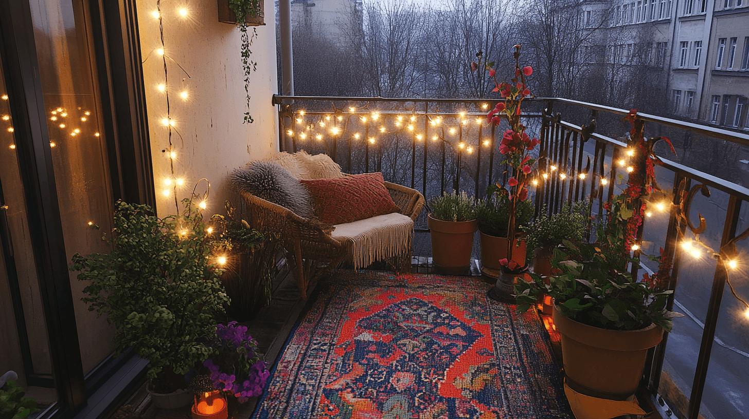 Decorazione elegante per piccoli balconi