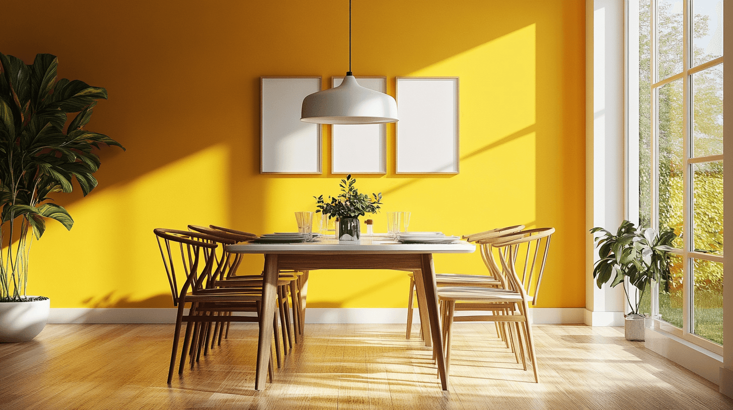 Decorazione murale con giallo sole