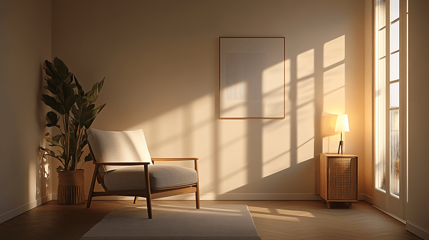 Tavolozza dei colori e illuminazione in stile scandinavo
