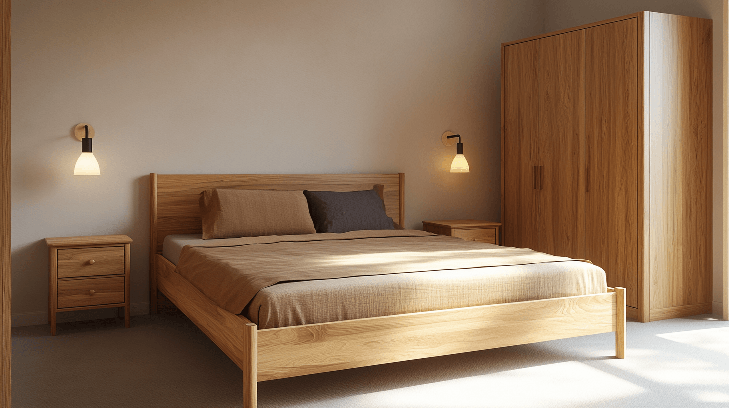 Mobili nella camera da letto scandinava