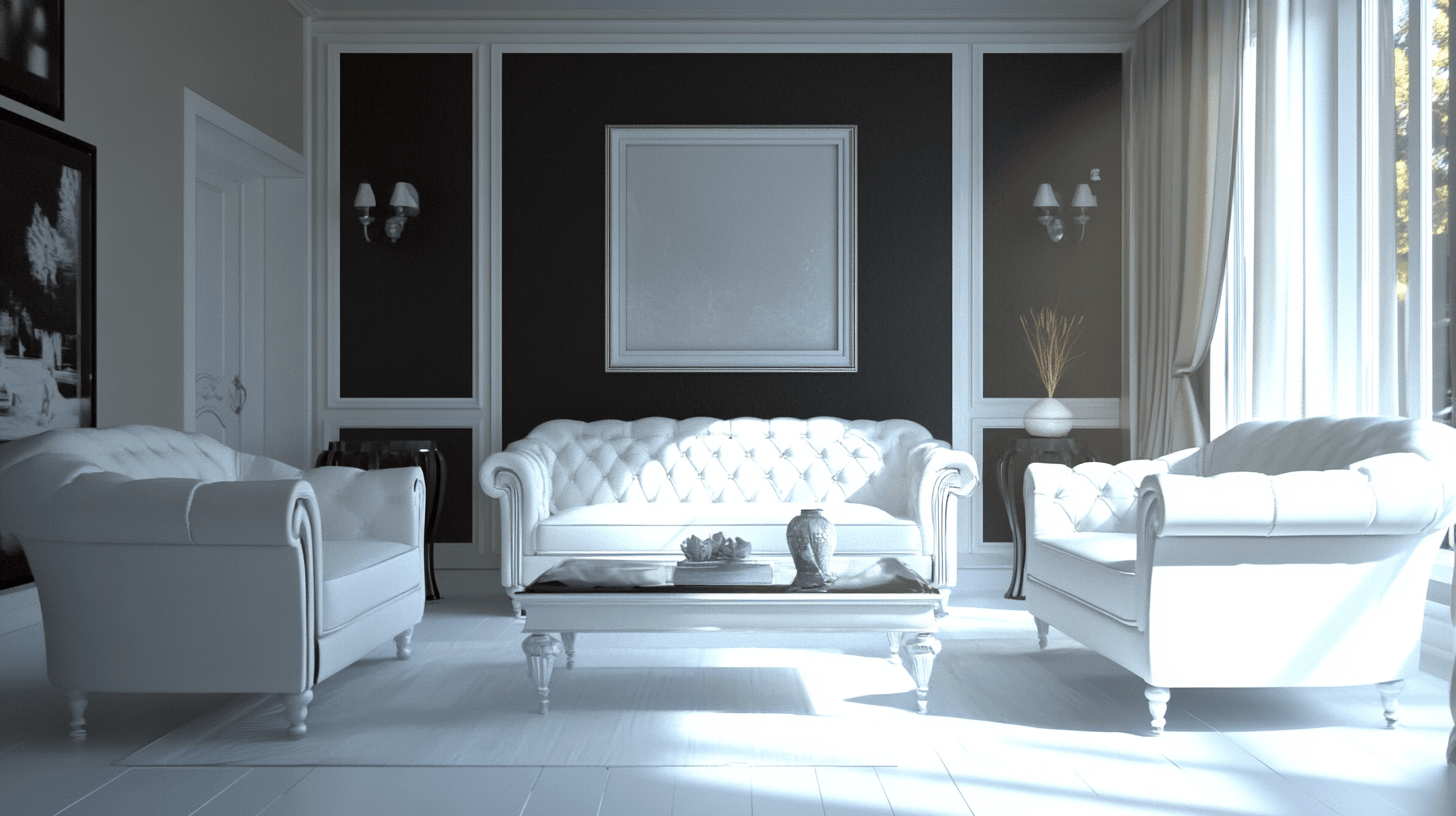Mobili per concetti abitativi monocromatici