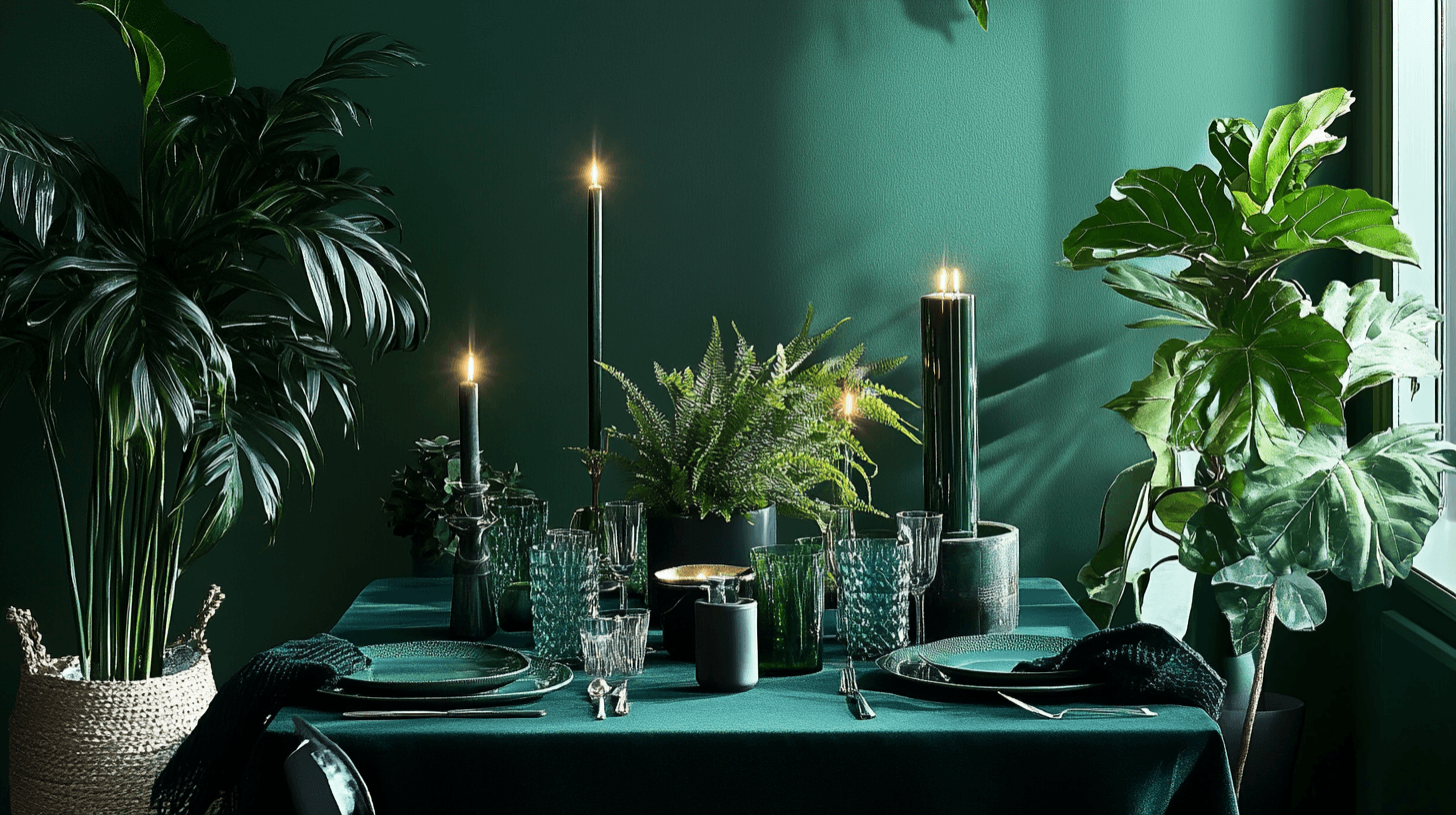 Decorazione in verde scuro: Eleganza naturale