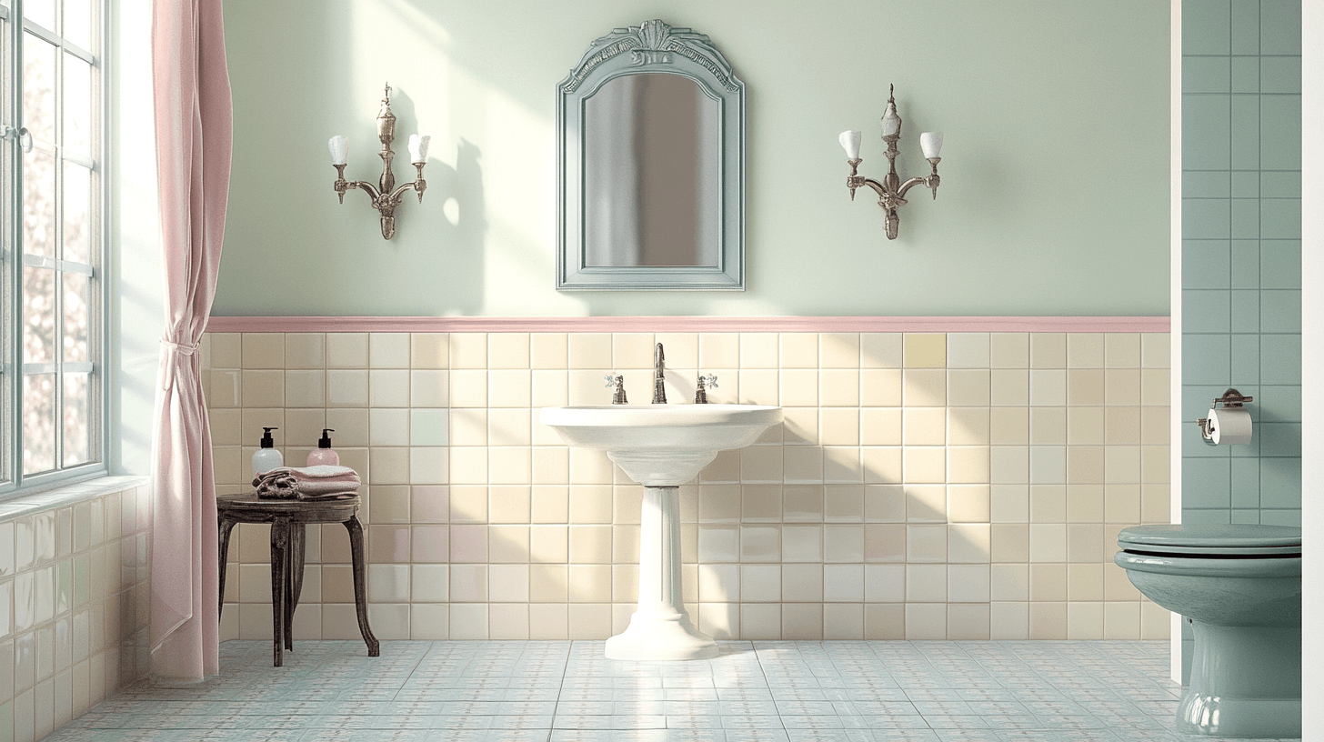 Colorazione nel bagno vintage: Toni armoniosi per un'atmosfera nostalgica