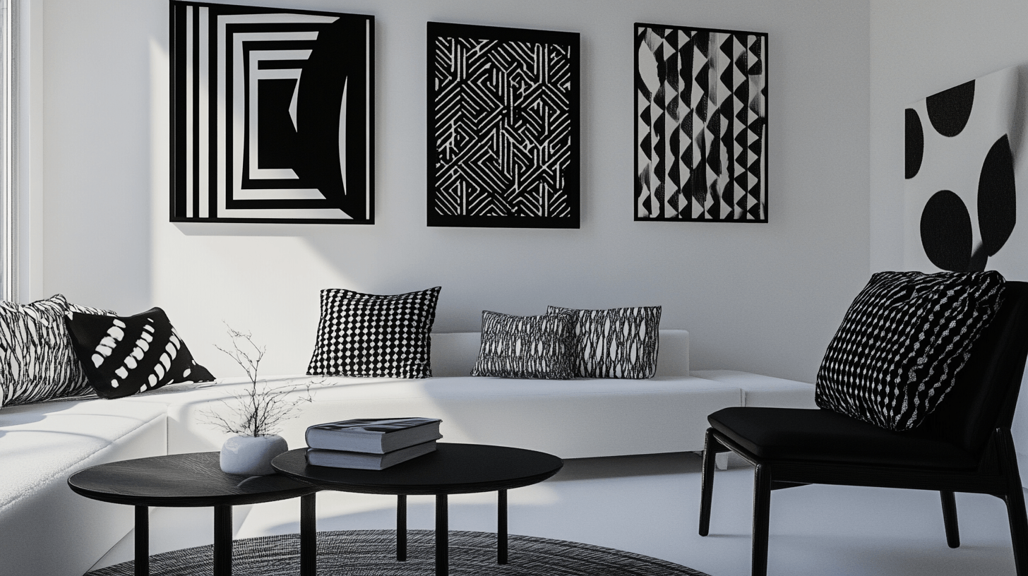 Decorazione in bianco e nero: minimalista ed espressiva