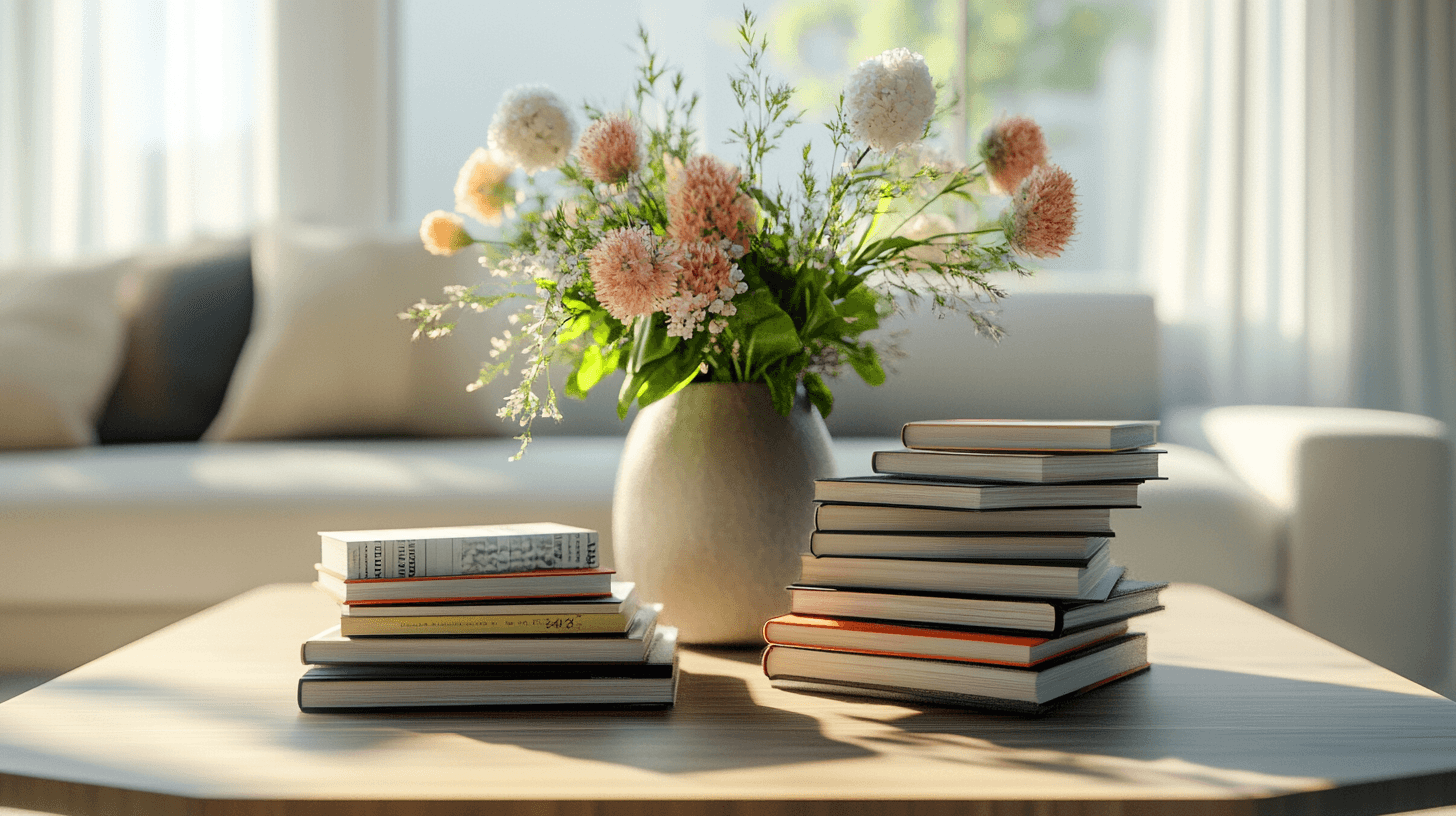 Usare i libri come decorazione da tavolo