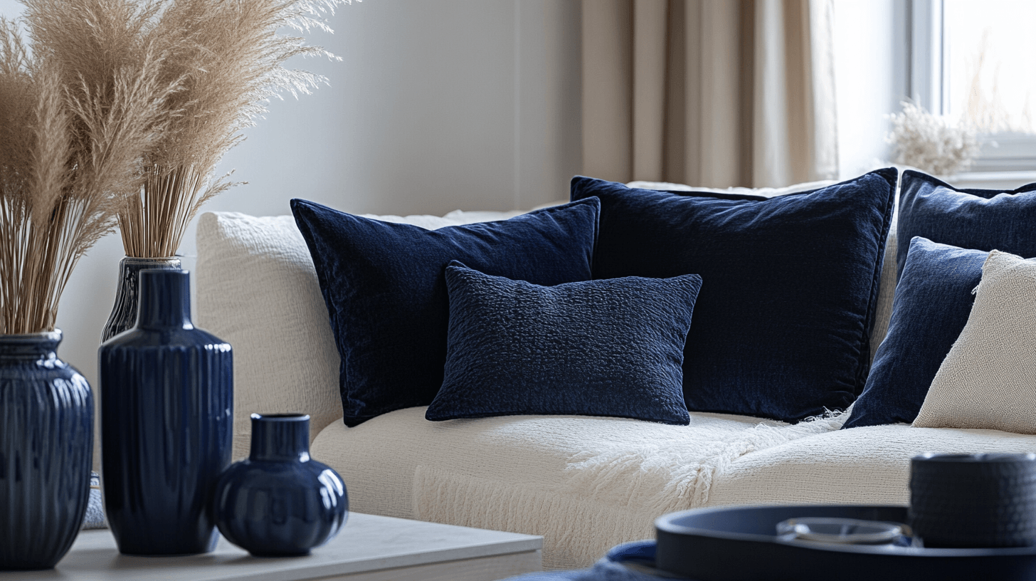 Accenti decorativi in blu scuro: Piccoli dettagli con grande effetto