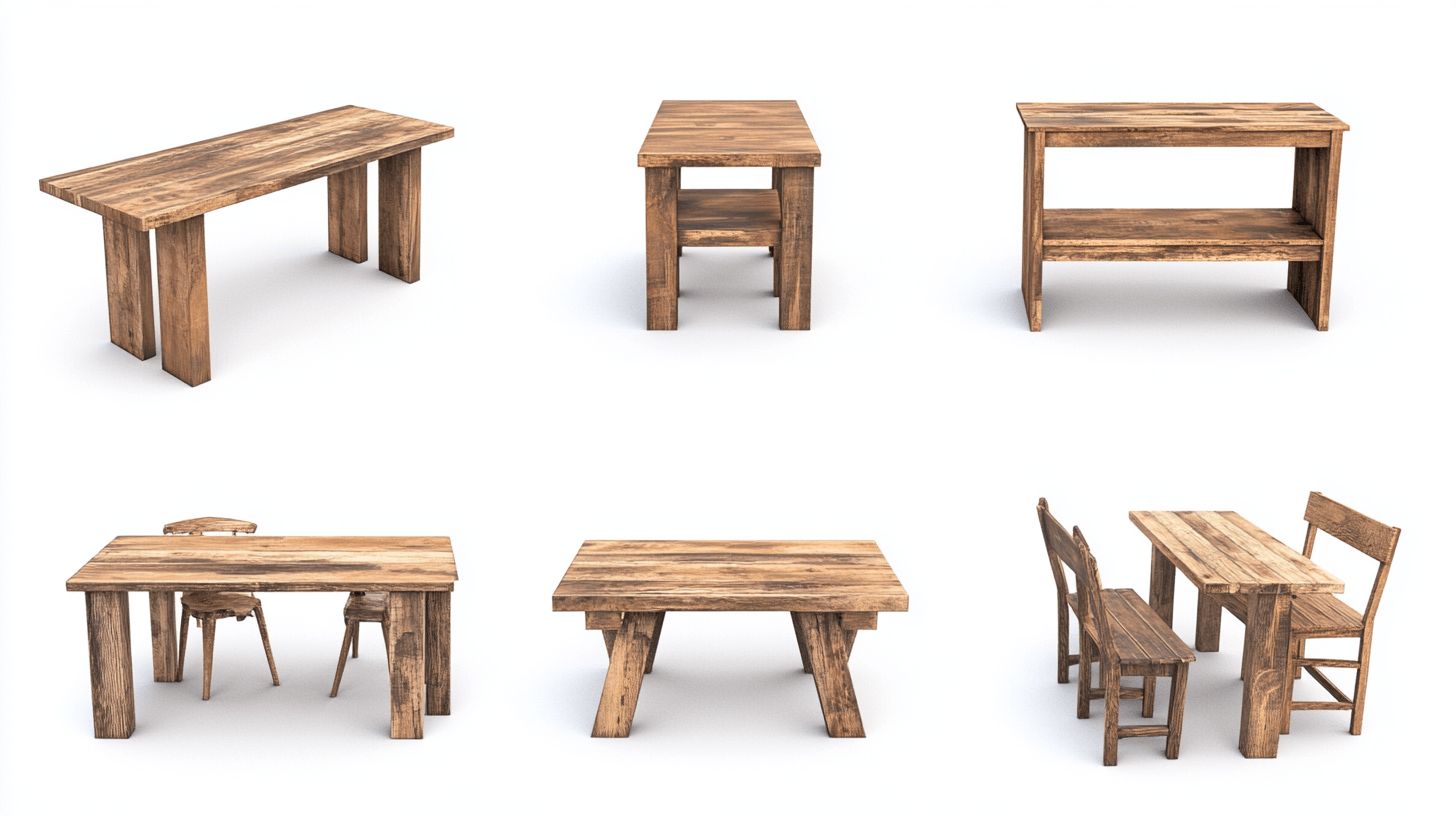 Legno di recupero in diverse categorie di mobili