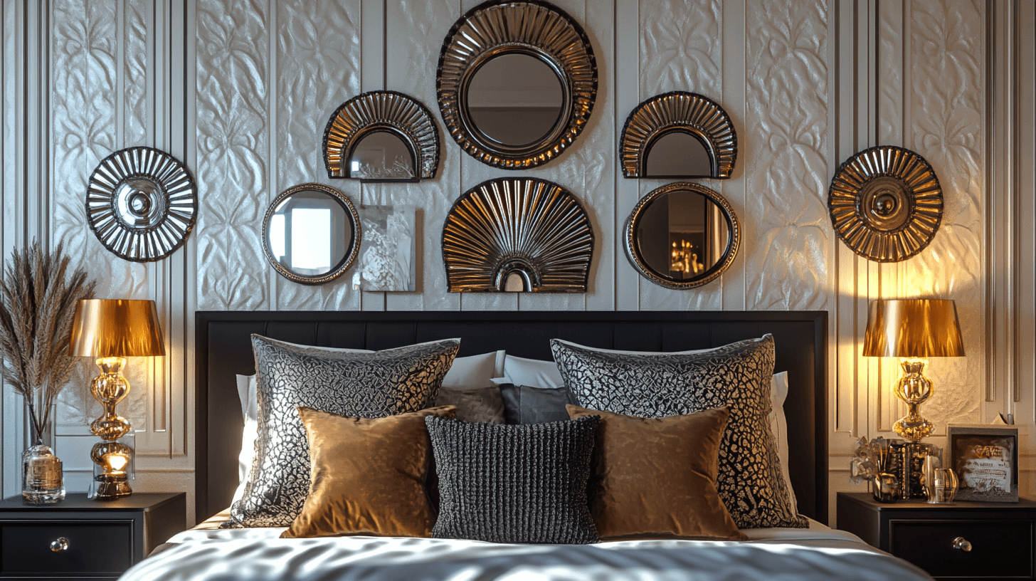 Decorazione nella camera da letto Art Déco: aggiungere accenti glamour