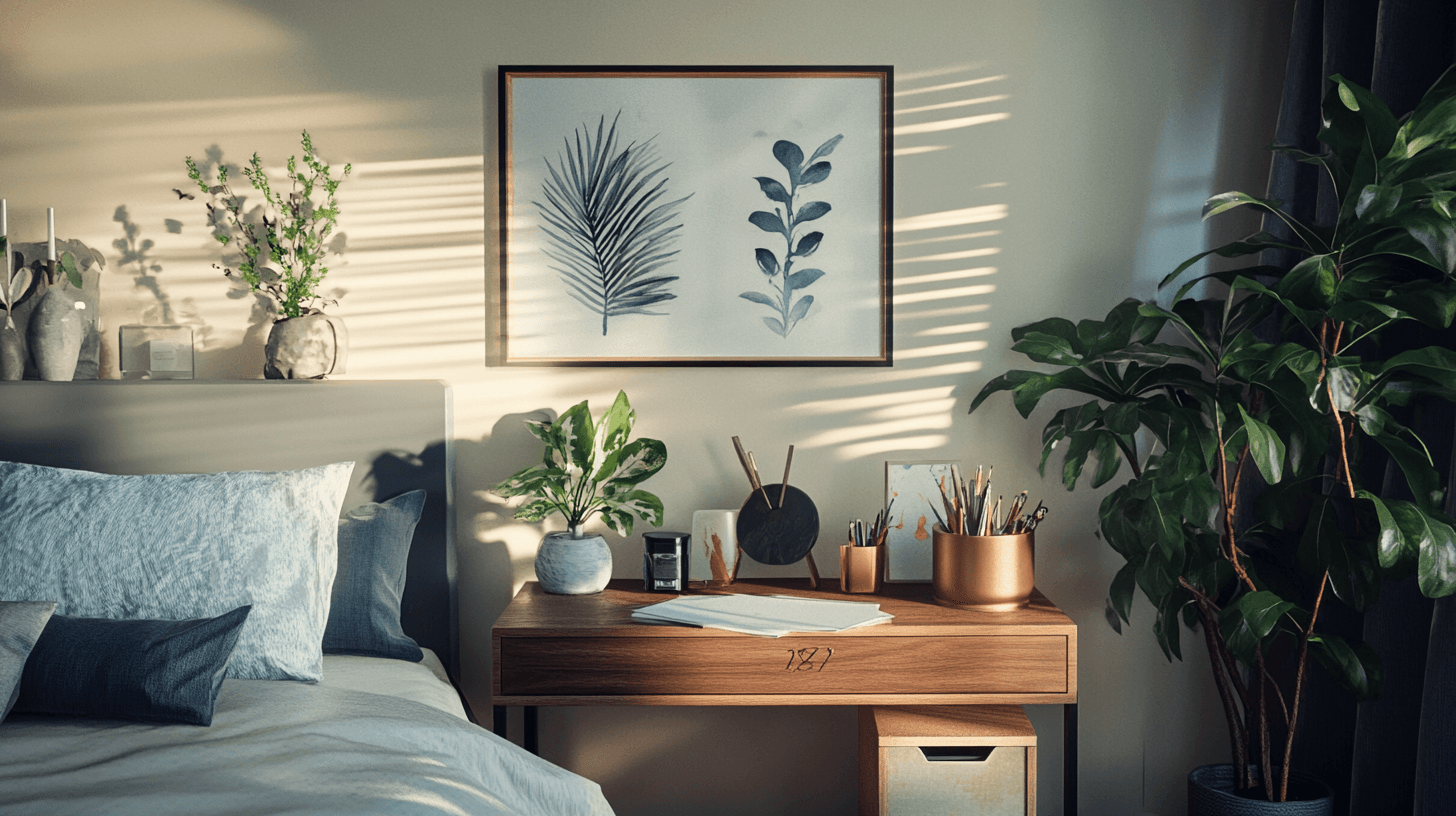 Idee di decorazione per l'area di lavoro nella camera da letto