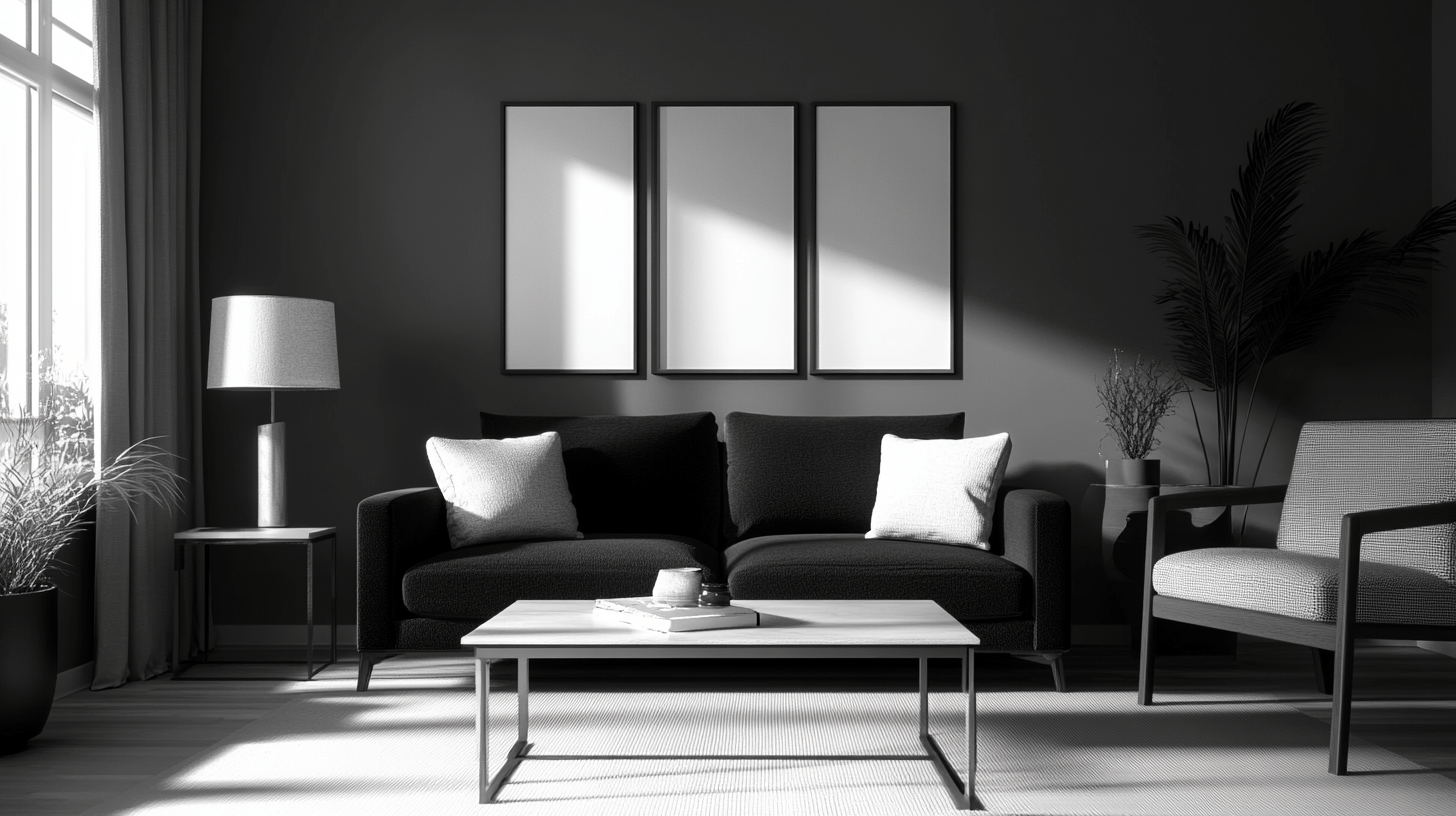 Mobili e decorazioni per un concetto abitativo monocromatico