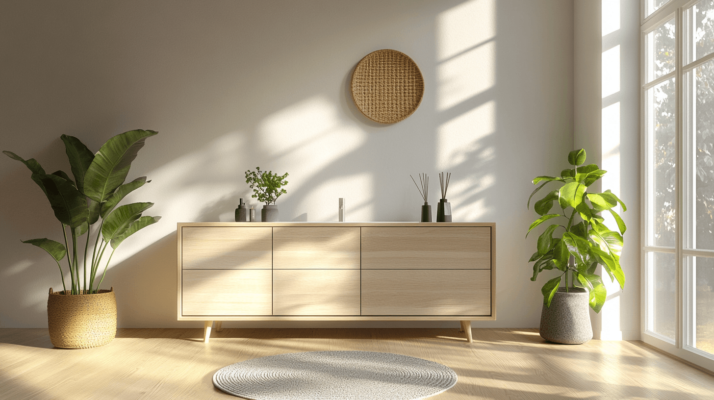 Mobili nel bagno scandinavo