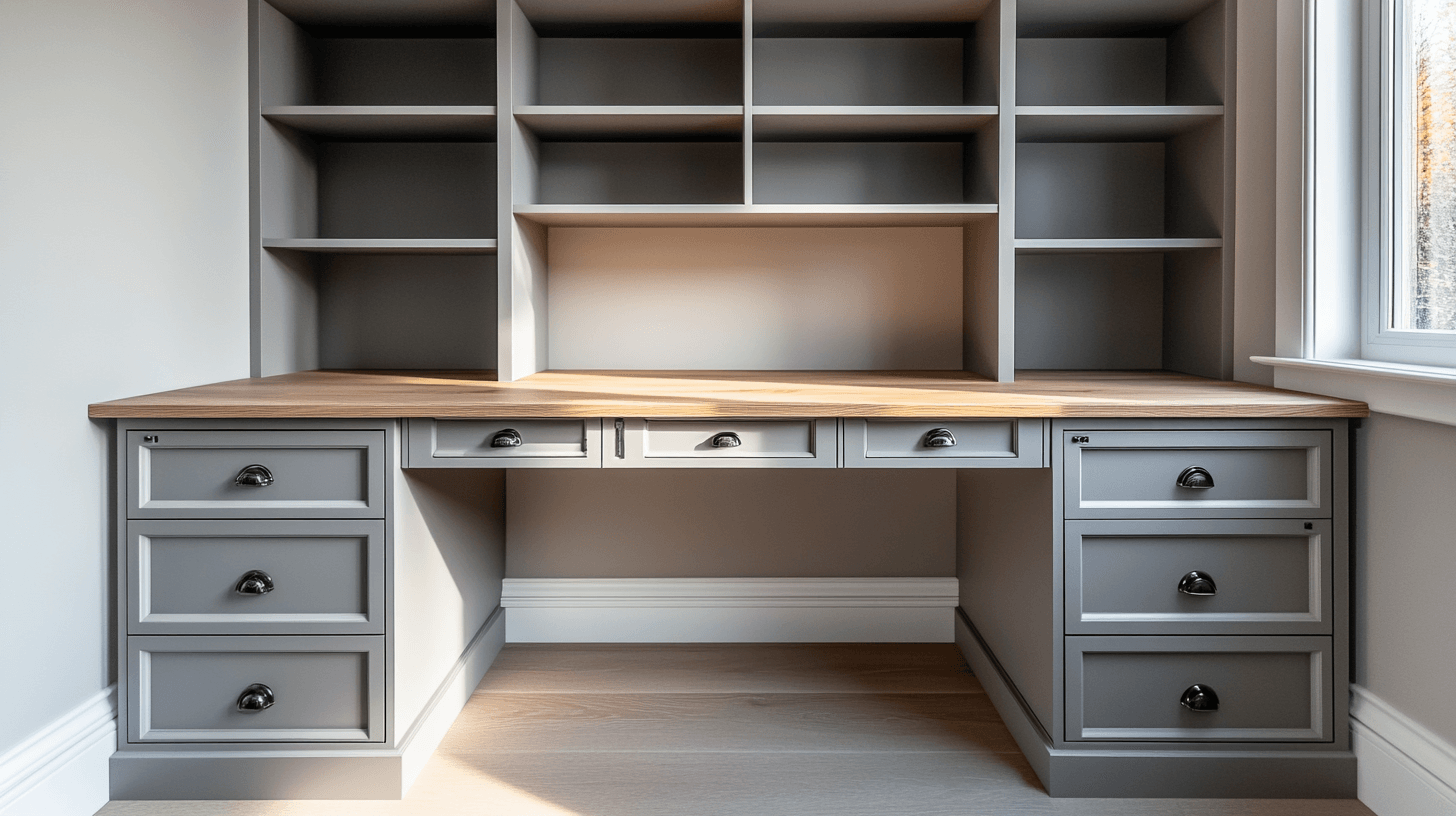 Scrivanie con spazio di archiviazione per più ordine