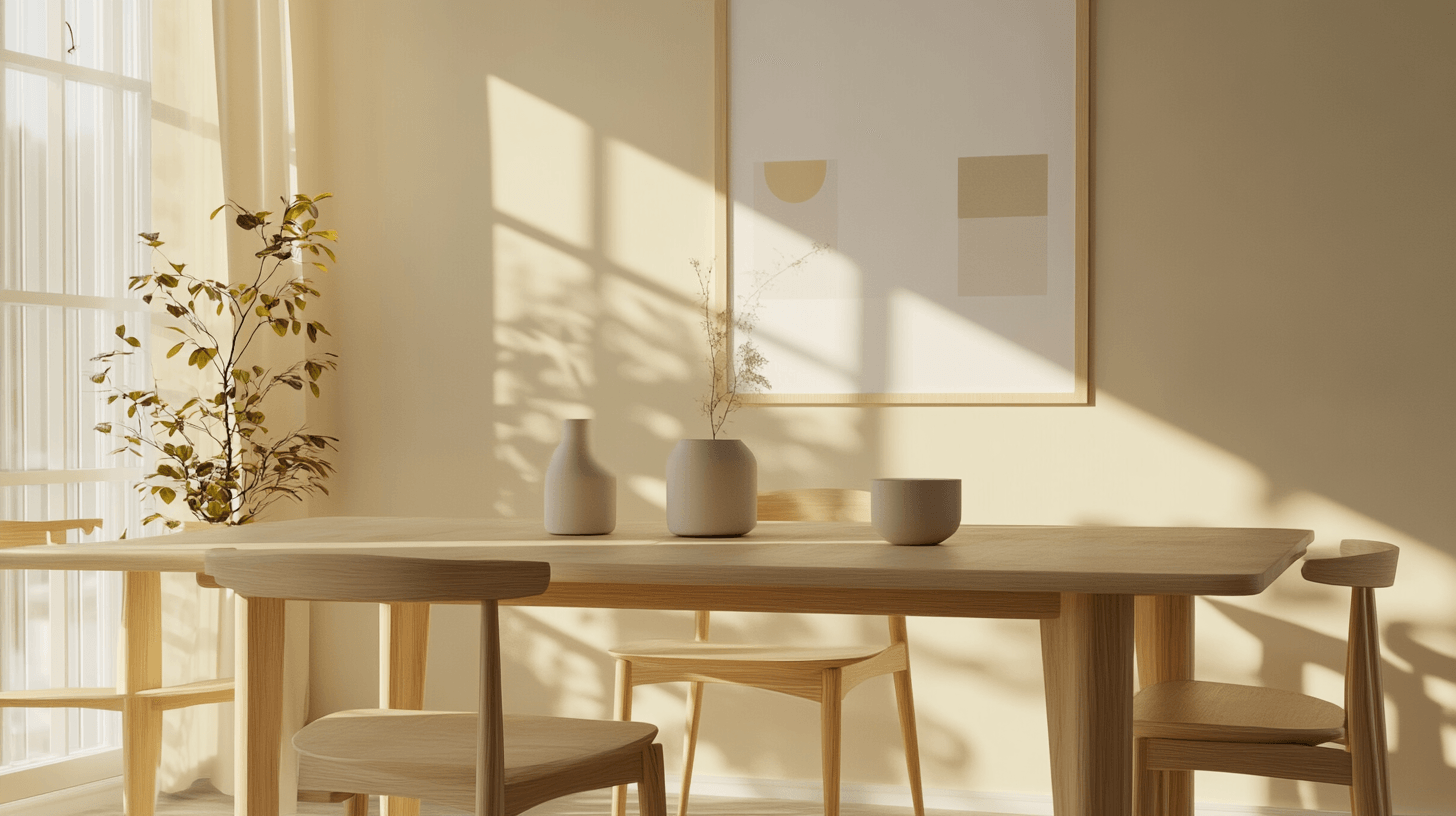 Mobili nella sala da pranzo scandinava