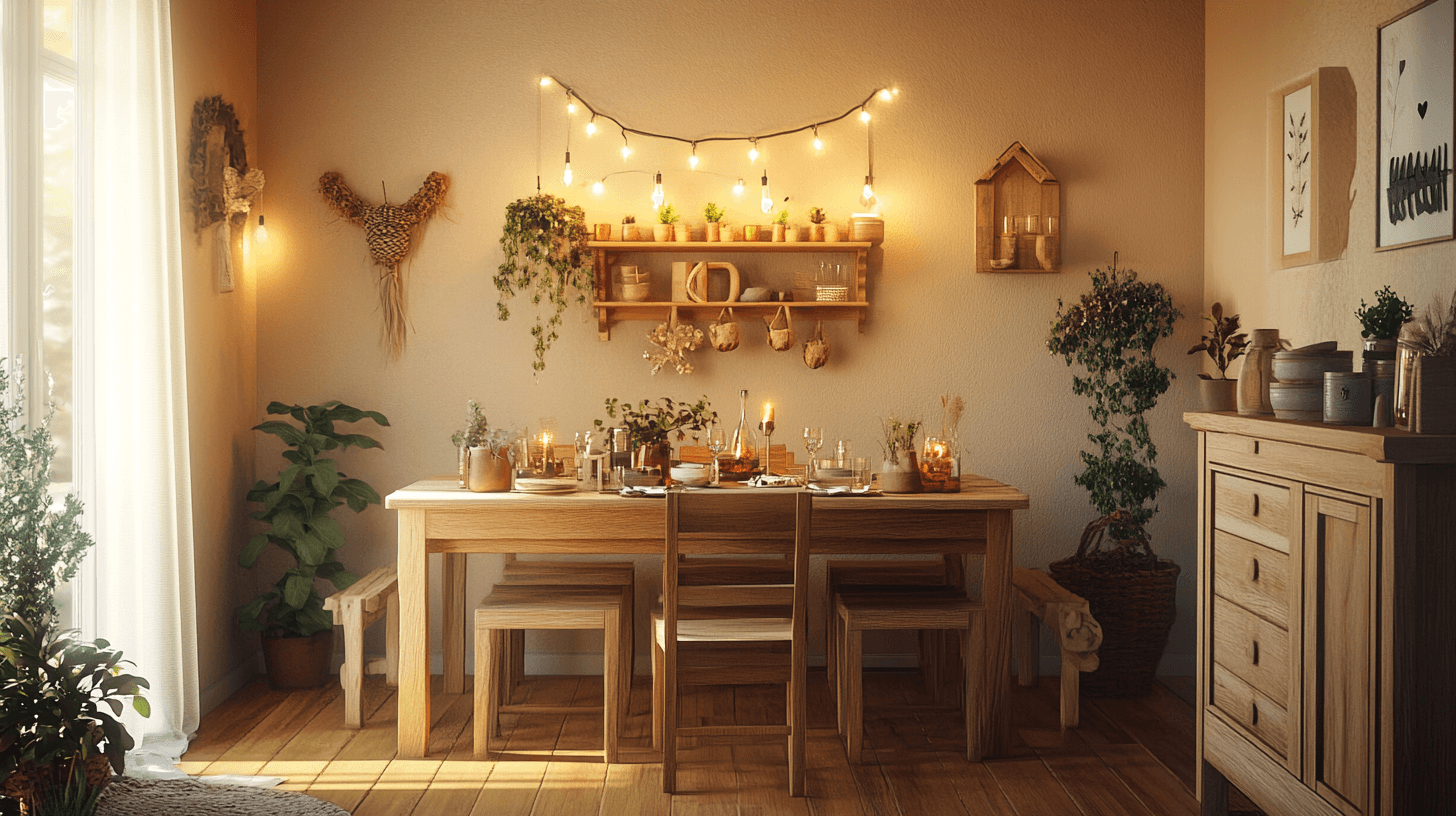 Toni della terra nella sala da pranzo: Comfort e connessione con la natura