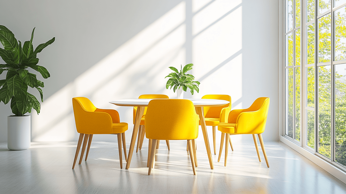 Mobili giallo sole come attrazione visiva