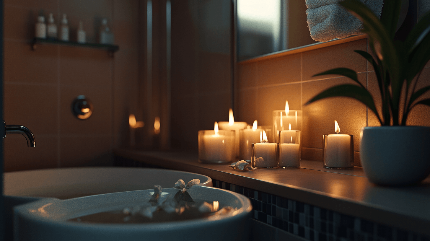 Candele nel bagno: oasi di benessere a casa