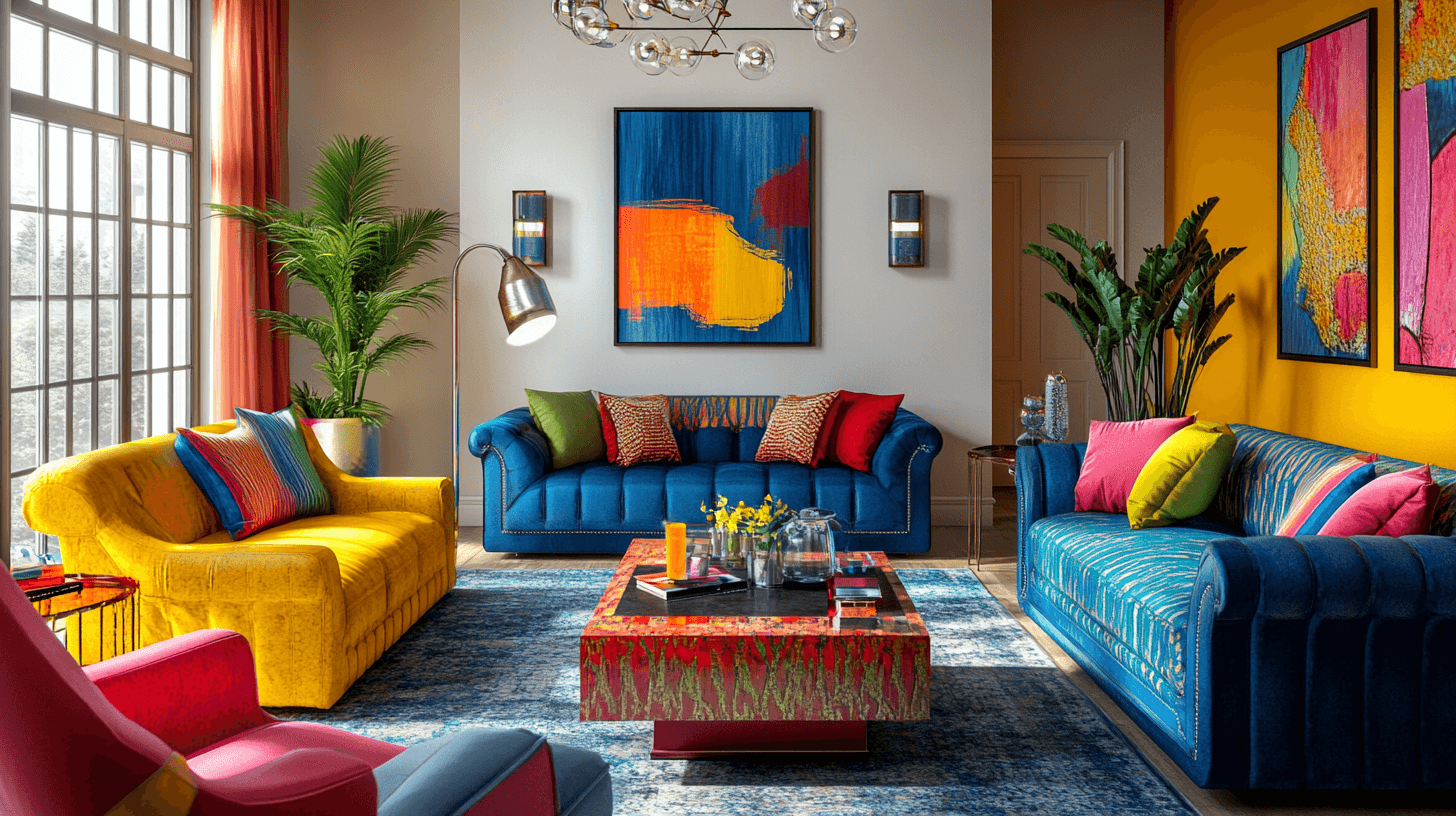 Esplosione di colori nel soggiorno: Come creare accenti con tonalità vivaci
