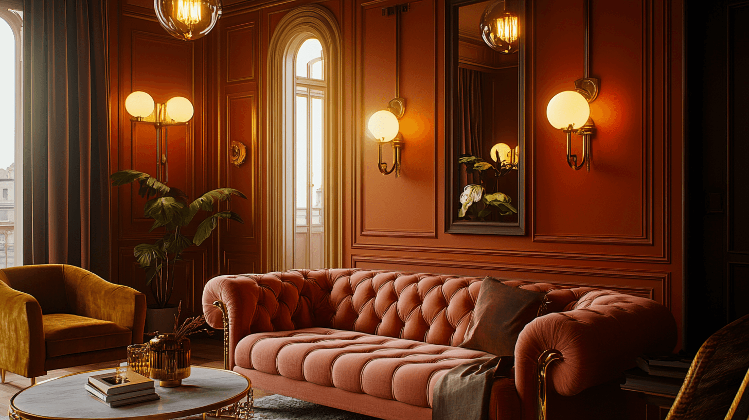 Tavolozza dei colori e illuminazione in stile glamour