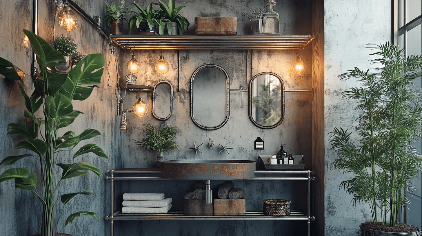 Elementi decorativi per il bagno in stile industriale