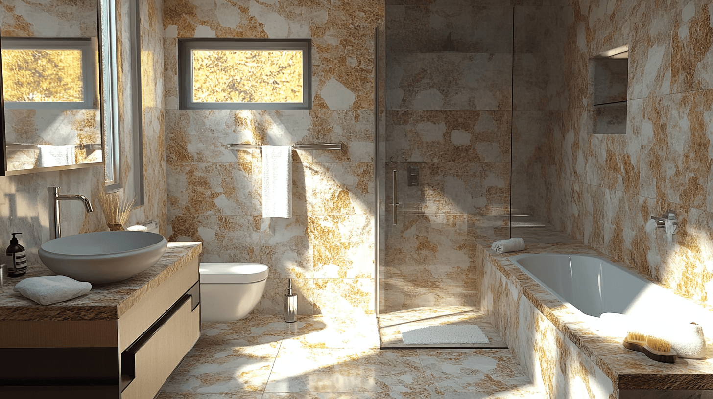 Opzioni di design con pietra naturale nel bagno