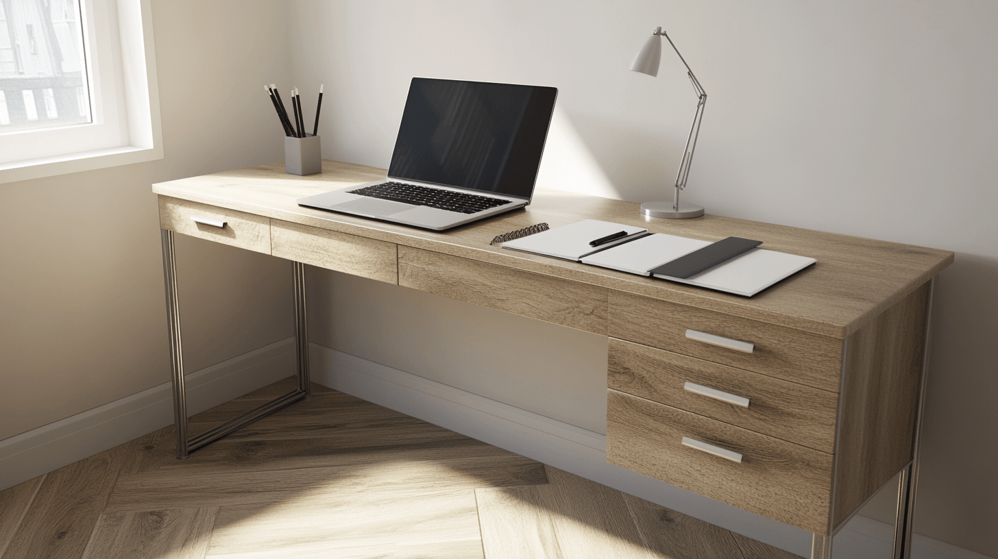 Scrivanie minimaliste per un ufficio domestico ordinato