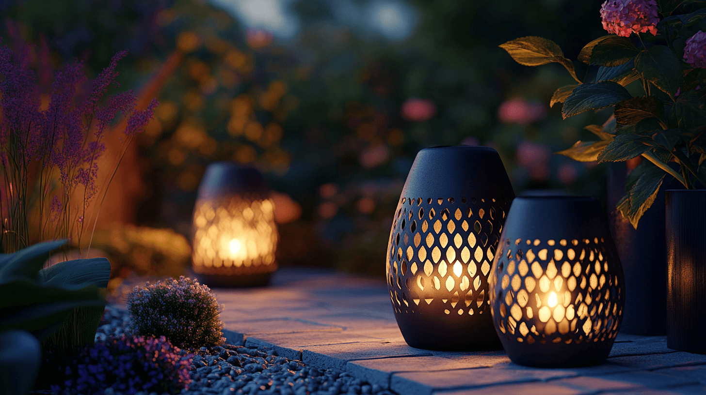 Lanterne come elegante fonte di luce nel giardino