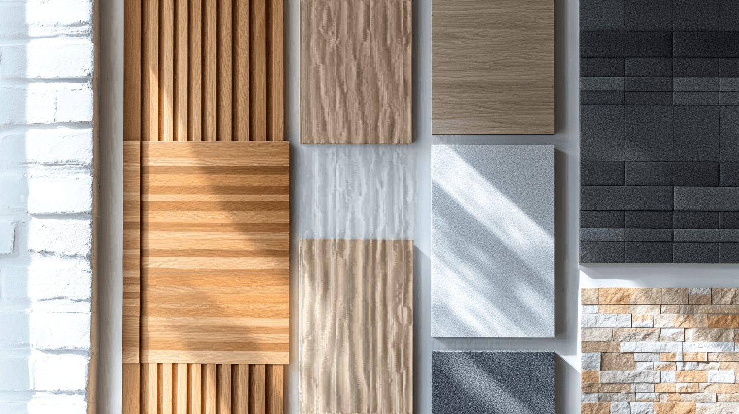 Vari materiali e design di pannelli acustici