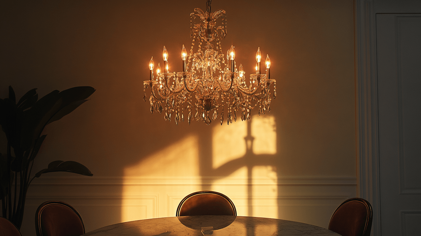 Lampadario glamour: Illuminazione elegante nella sala da pranzo