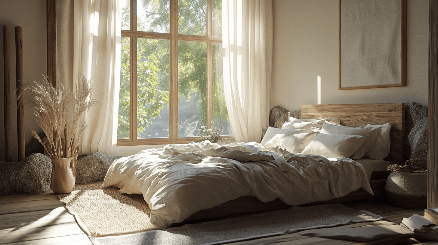 Camera da letto con materiali naturali: Sostenibilità incontra il design