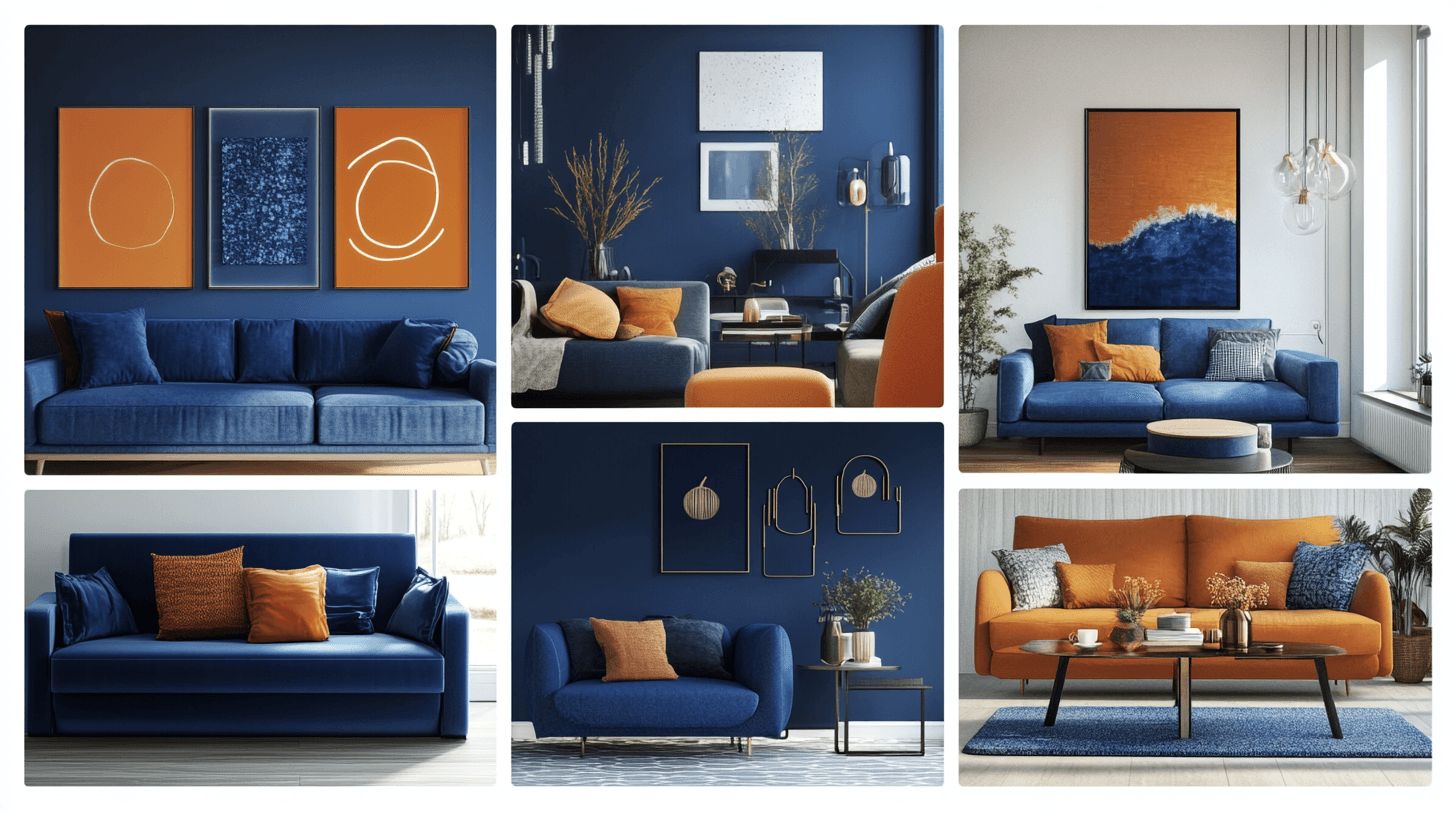 Stili di vita: Blu e arancione in diversi stili di arredamento