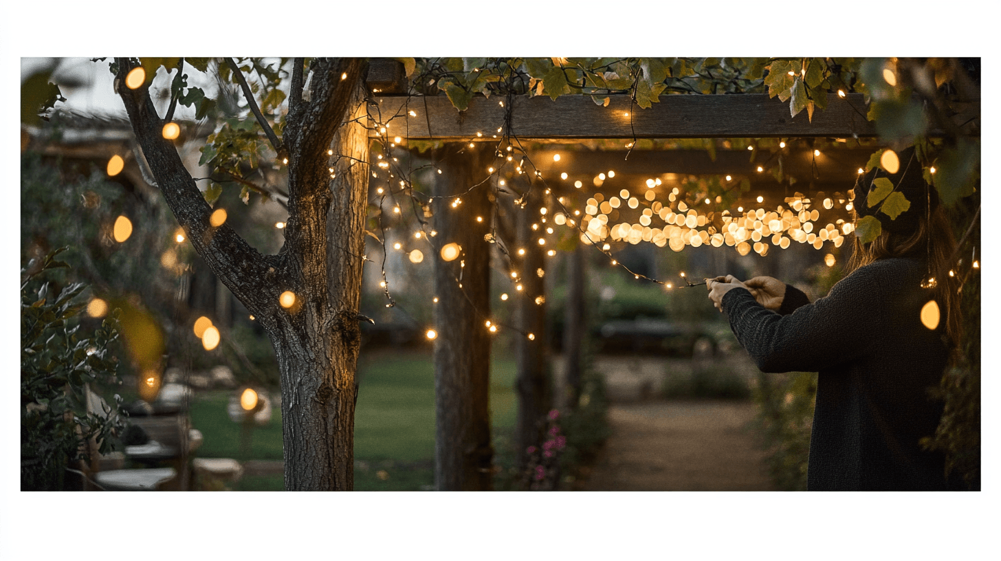 Consigli per l'installazione di catene luminose in giardino