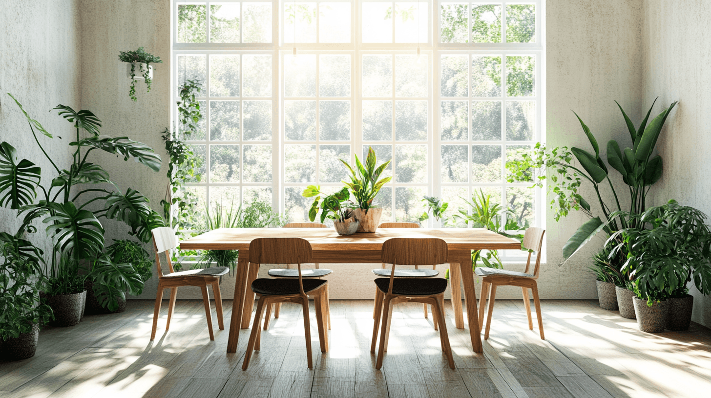 Sala da pranzo con elementi in legno: unire natura e design