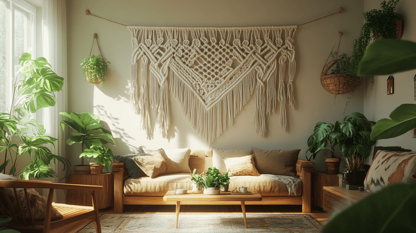 Decorare con Macramè: Tessuti fatti a mano come attrazione visiva