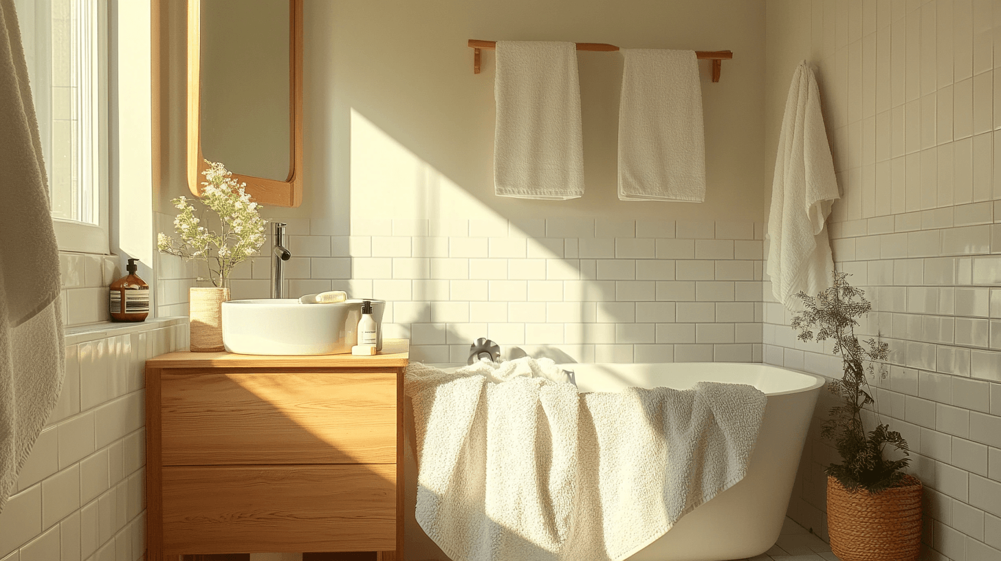 Materiali e colori nel bagno scandinavo