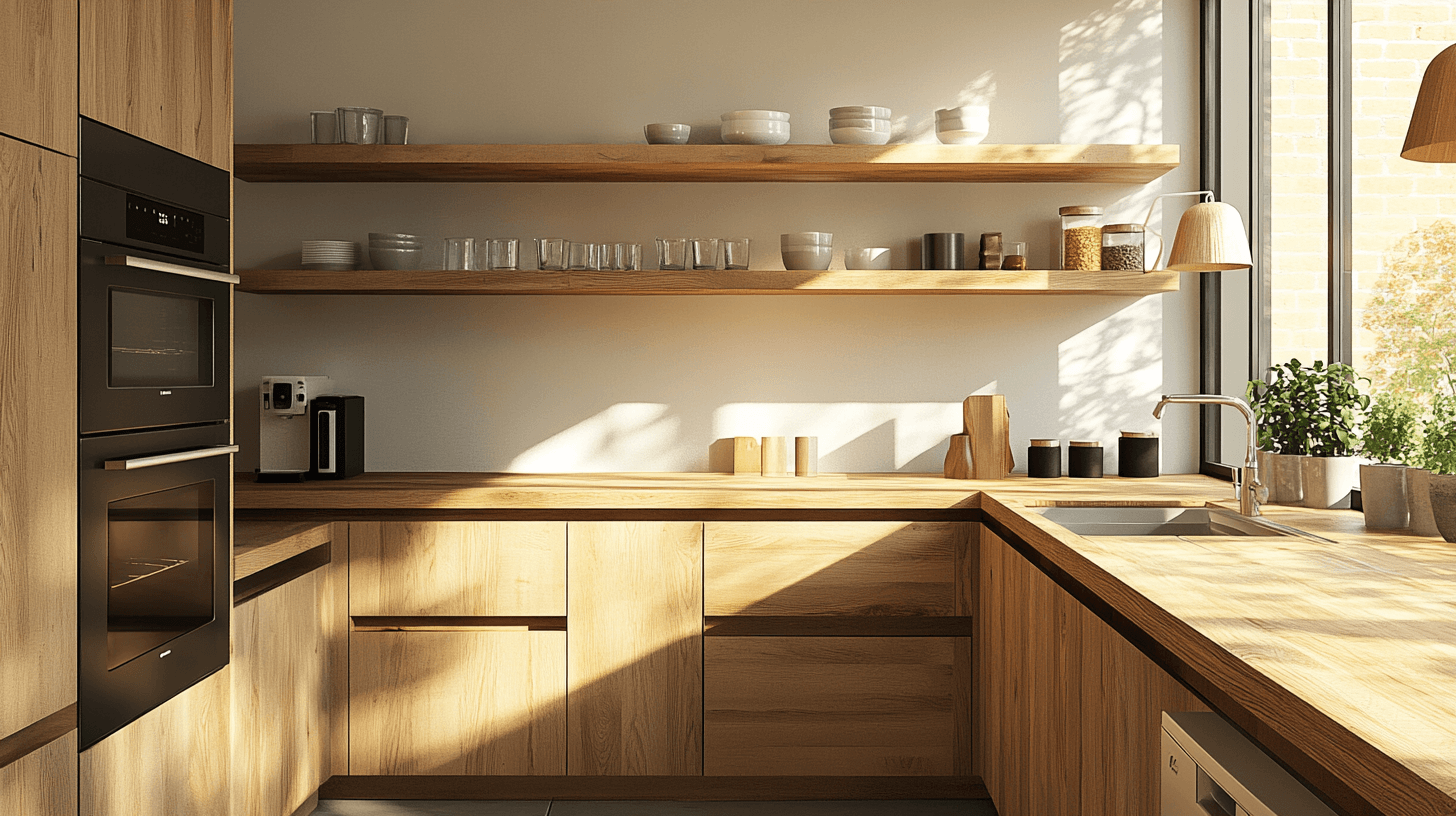 Idee di design per una cucina moderna con legno