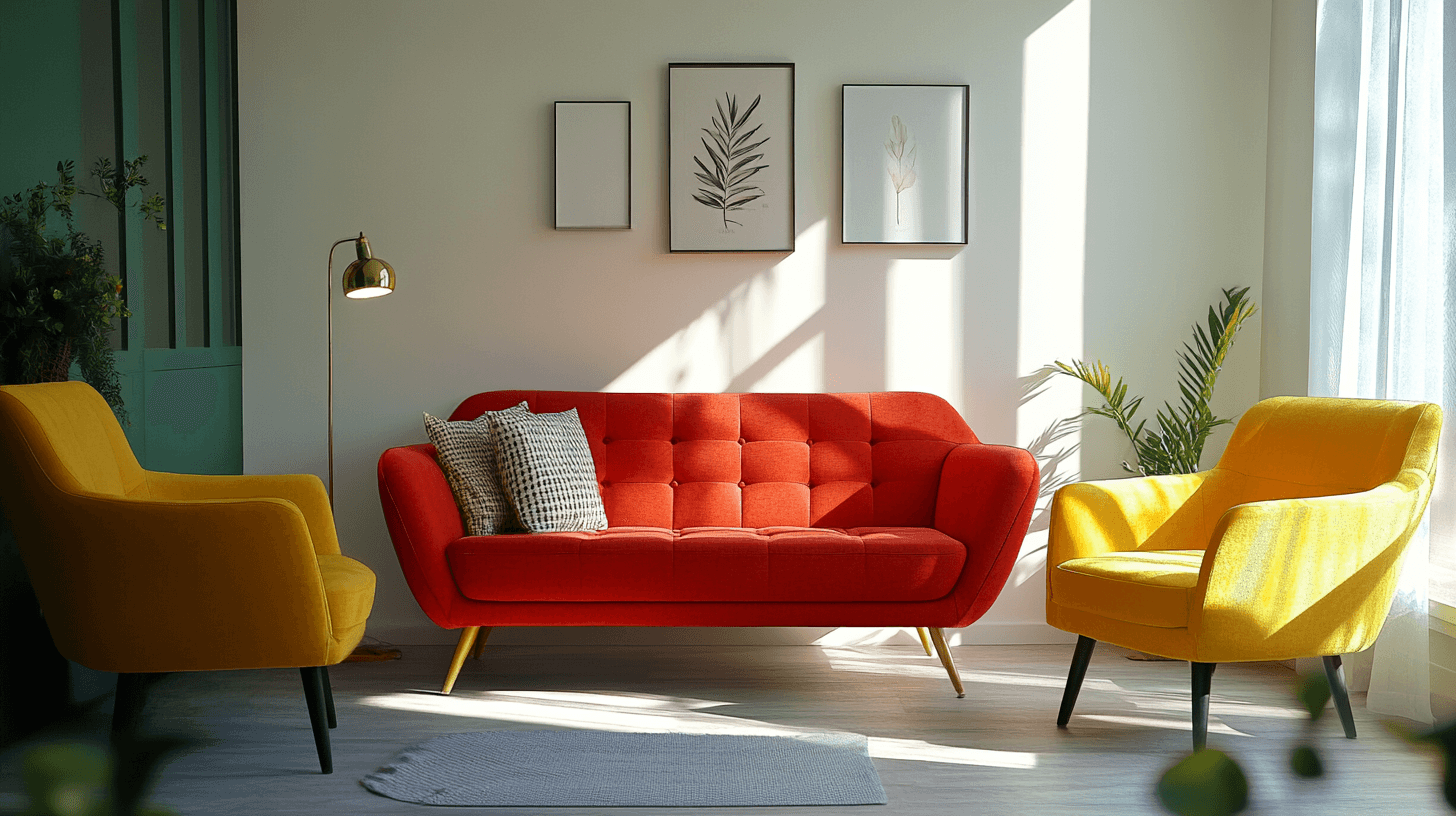 Mobili colorati come attrazione