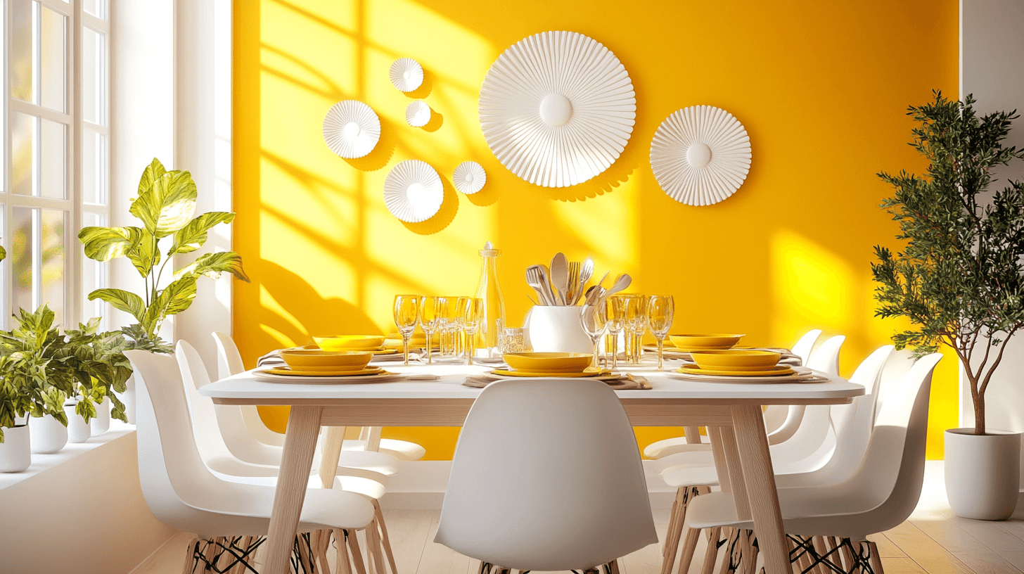Giallo sole nella sala da pranzo: calore e allegria
