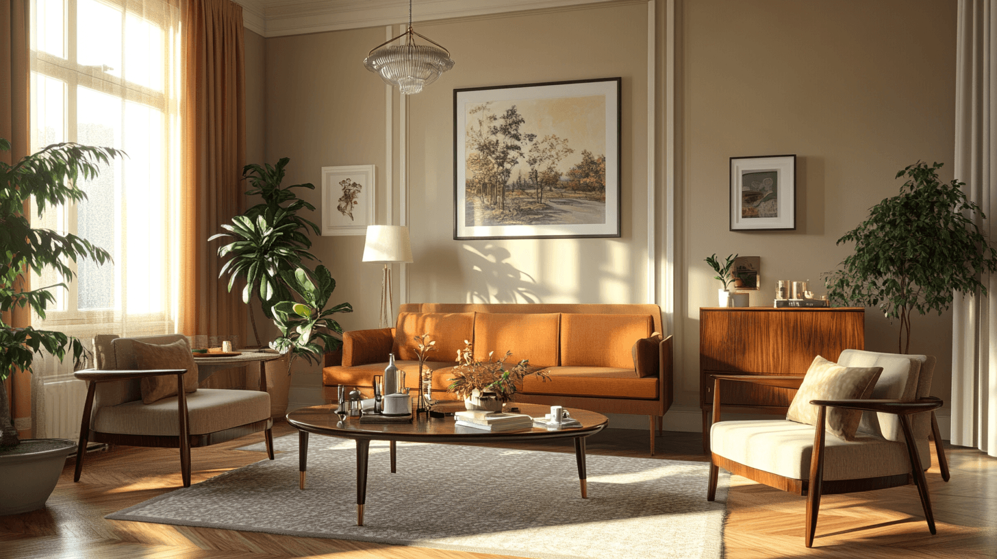 Soggiorno in stile Mid-Century: classici reinterpretati