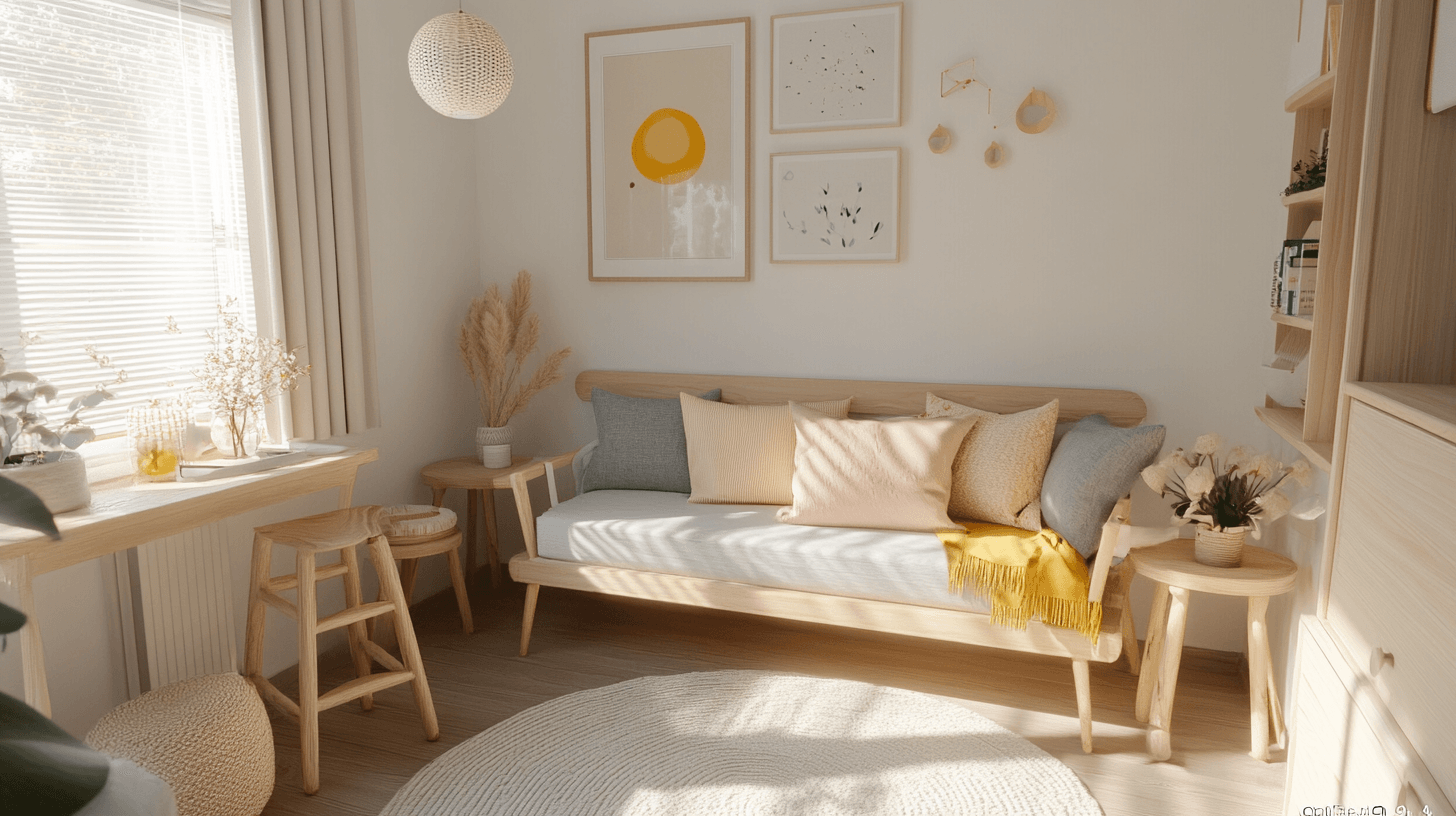 Camera degli ospiti in stile scandinavo: Minimalista e accogliente