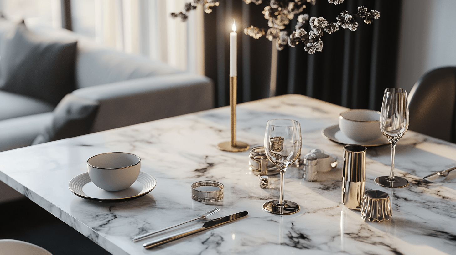 Decorare con marmo: eleganza per tavoli e accessori
